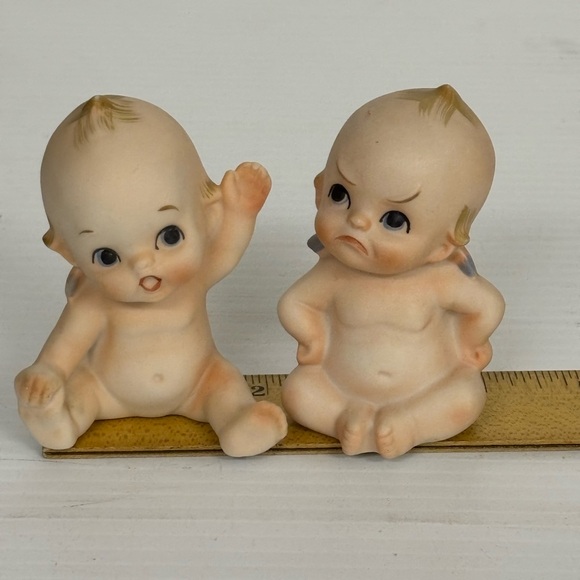 Vintage KEWPIE 3β Bisque Dolls | Set of TWO | Waving and Sad Sitting Dolls EUC - Picture 14 of 16